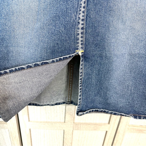 Vintage US POLO ASSN Jean Long Maxi Skirt Womens 7/8 Y2K 90’s Denim Front Slit - Picture 6 of 11